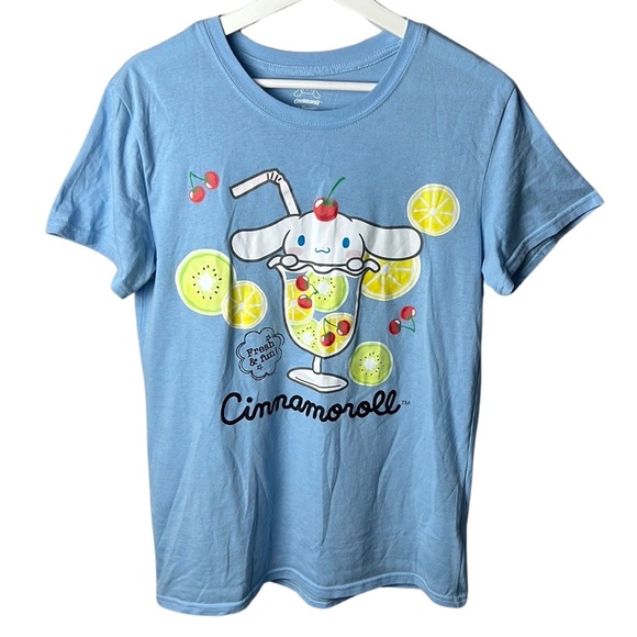 Sanrio Tops - Cinnamoroll by Sanrio - Cinnamoroll Graphic “Fresh & Fun” T-Shirt in Baby Blue